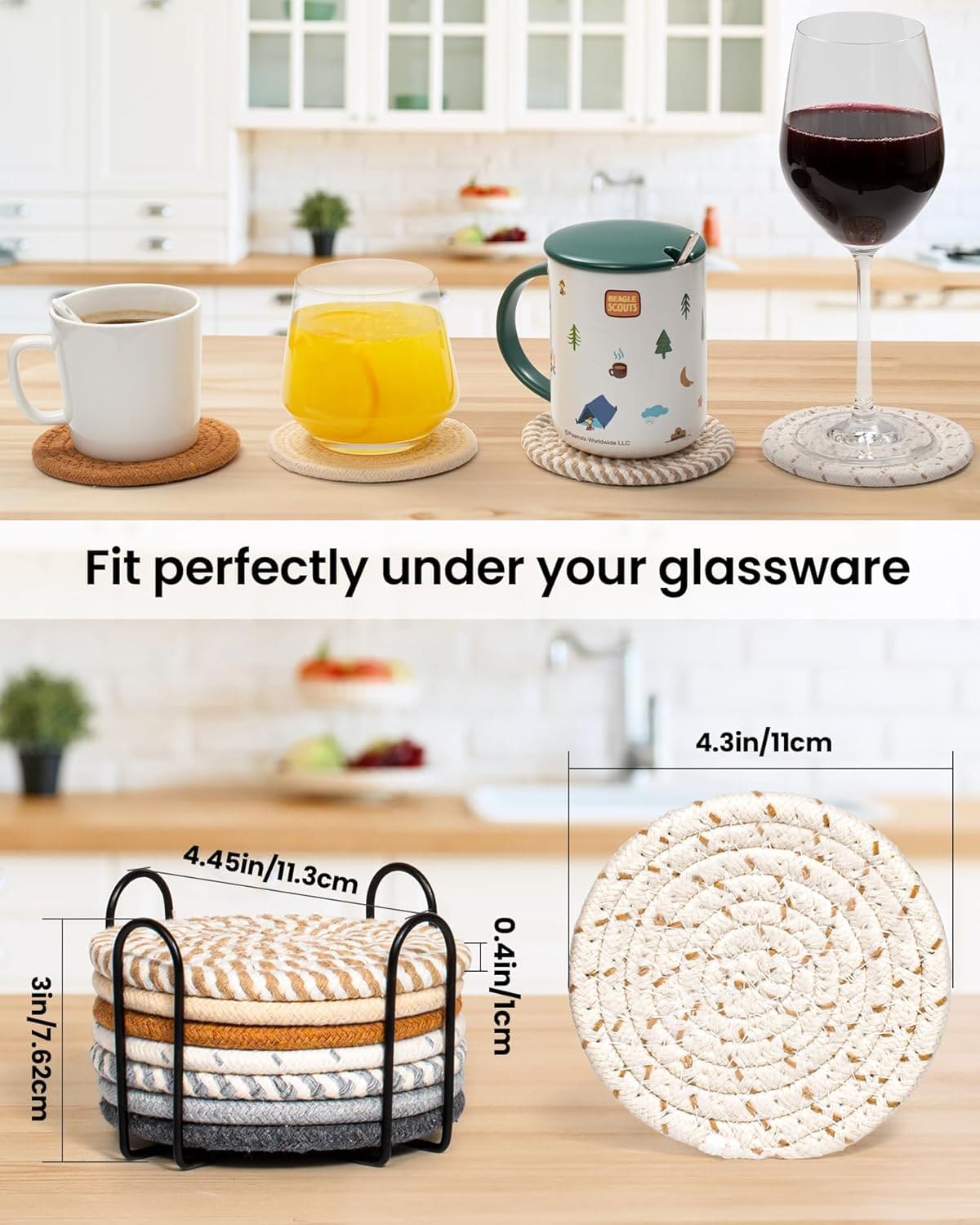 Drink Coasters with Holder - 2