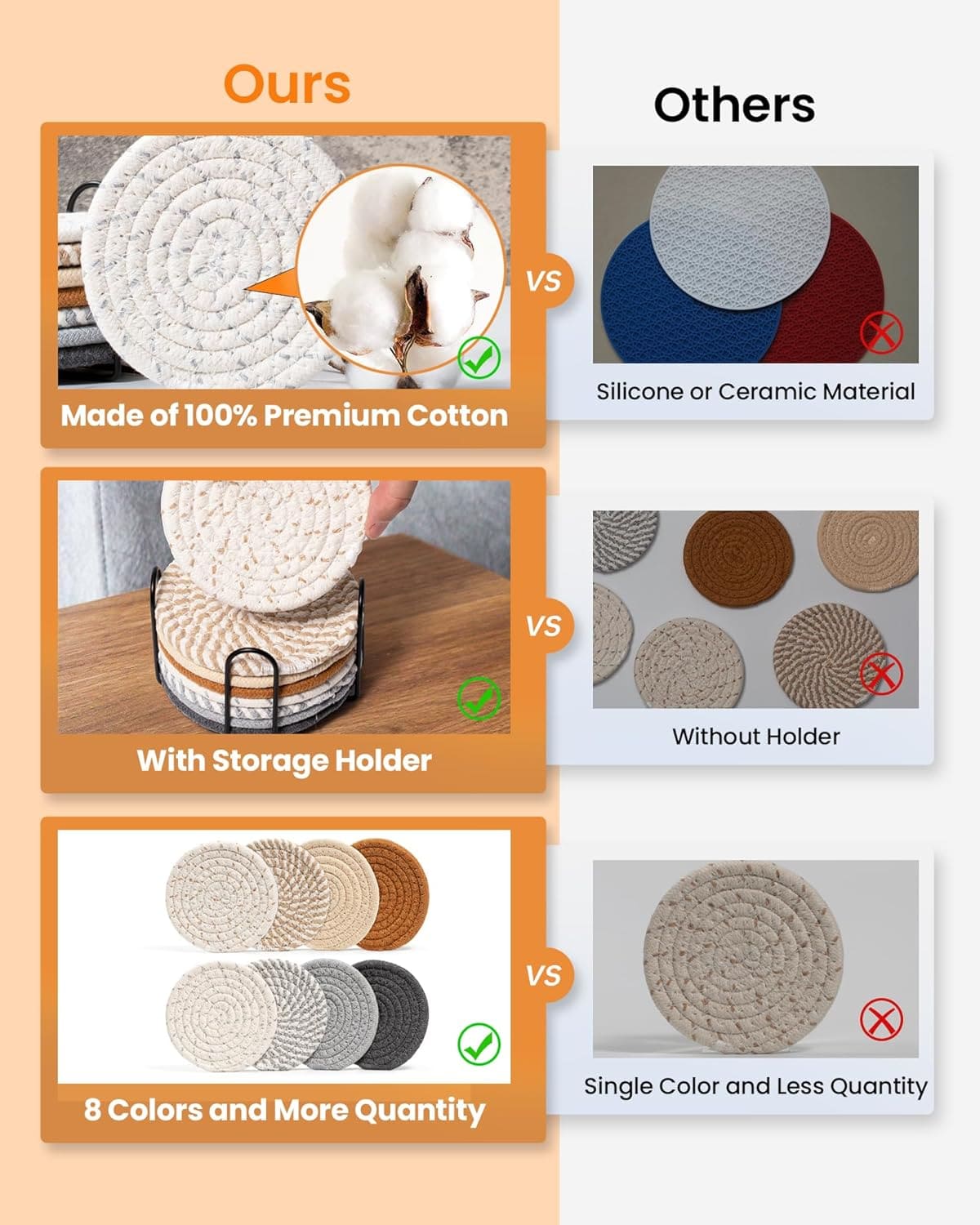 Drink Coasters with Holder - 4