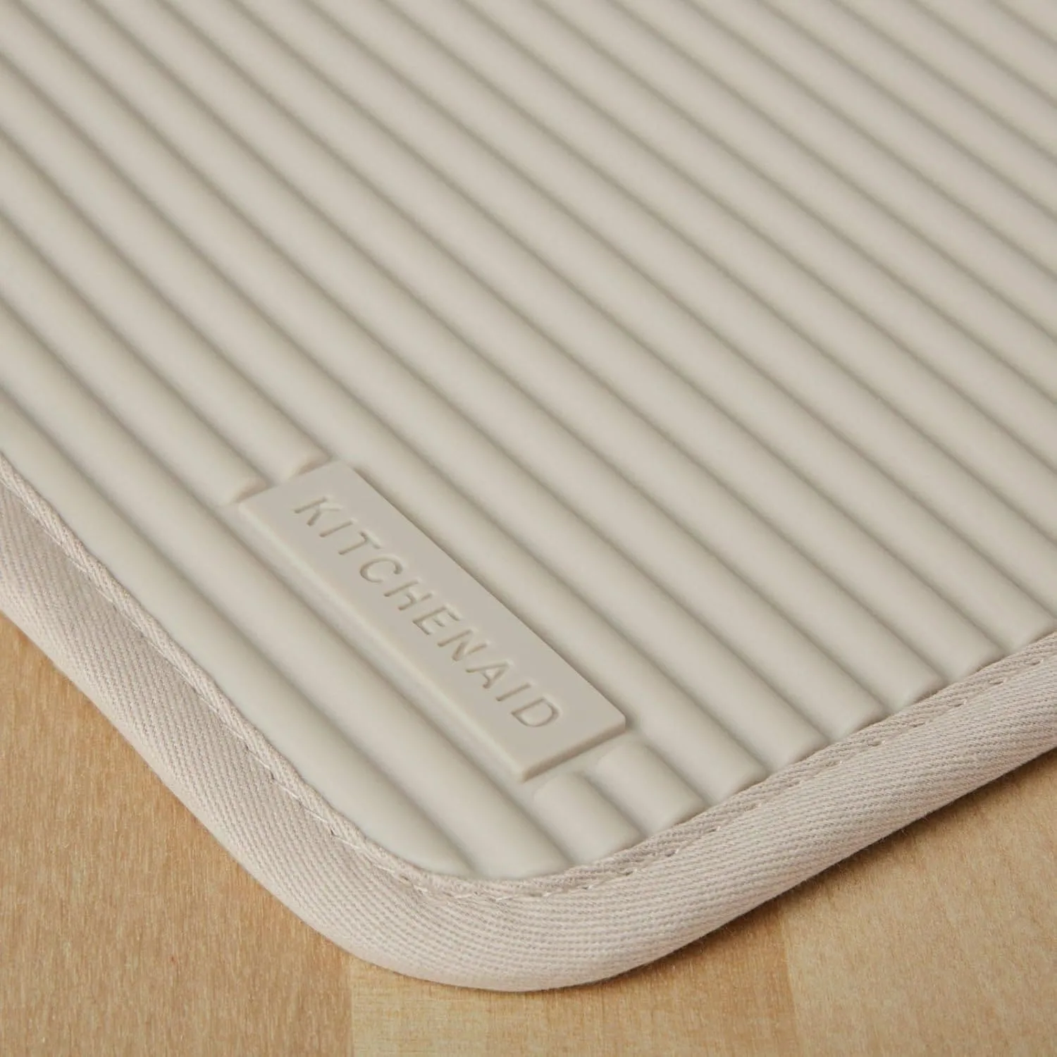 Ribbed Soft Silicone Pot Holder 2-Pack Set, Milkshake Tan, 7"x9"