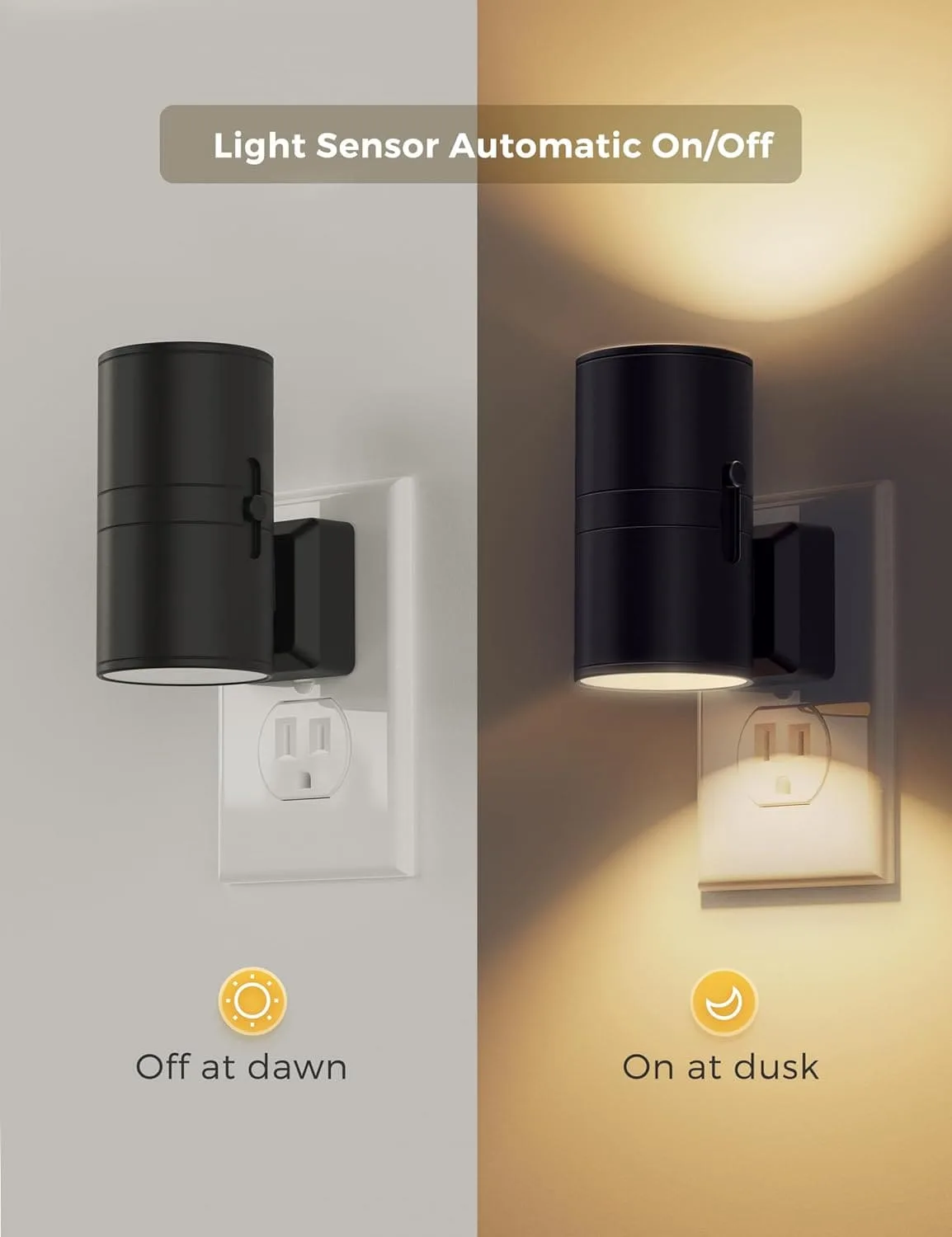 LED Night Light Plug in, Modern Night Lights Plug into Wall, Dusk to Dawn Sensor, Soft White 3000K, 0-100LM Adjustable Brightness, Dimmable Night Lights for Hallway Bedroom Stairway, 2 Pack