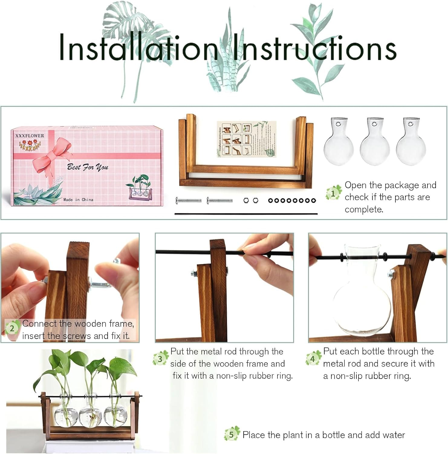 Plant Terrarium with Wooden Stand 2